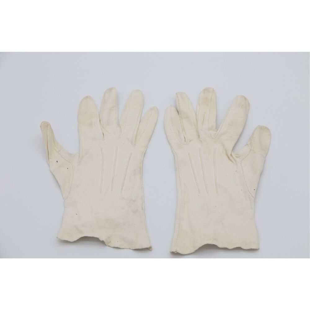 1940s–50s Vintage Kid Leather Gloves Women Size 6 1/2 Ivory Cream